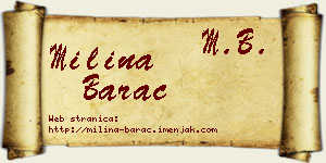Milina Barać vizit kartica